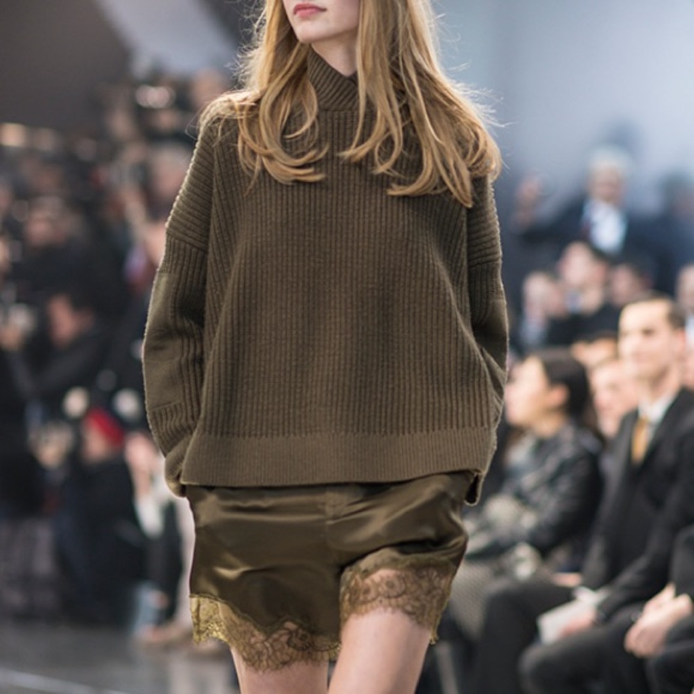 H&M Studio A/W 2014 Wool Ribbed Knit Green Sweater NWOT Size 6